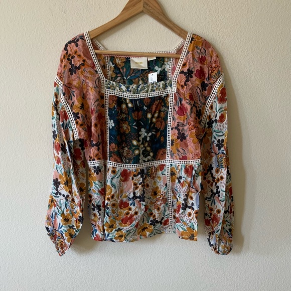 NWT ANTHRO Nikki Peasant Blouse size small - Picture 6 of 11